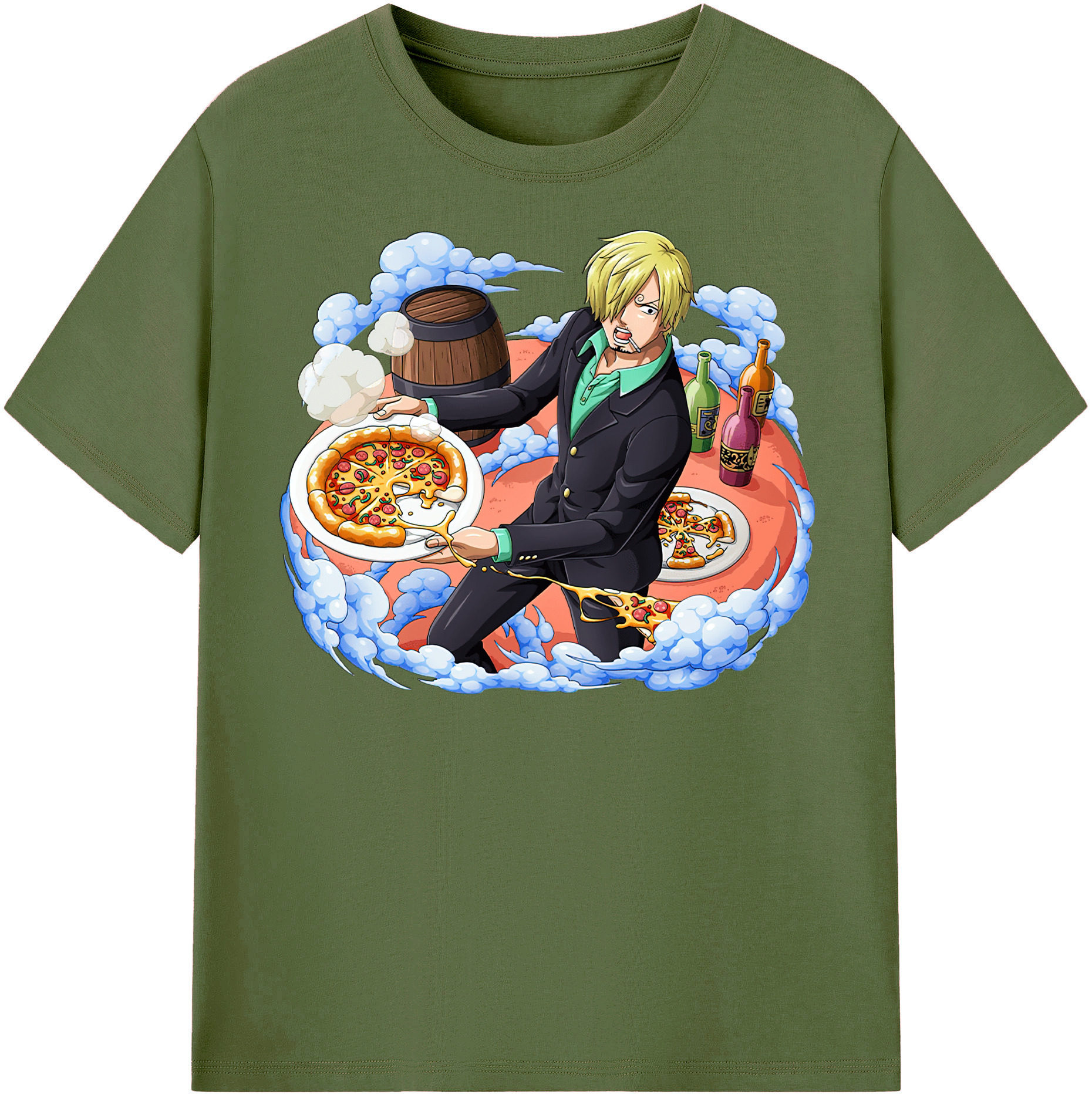 ワンピース サンジ ONE PIECE Sanji 綿100％半袖Tシャツ（フロントプリント）